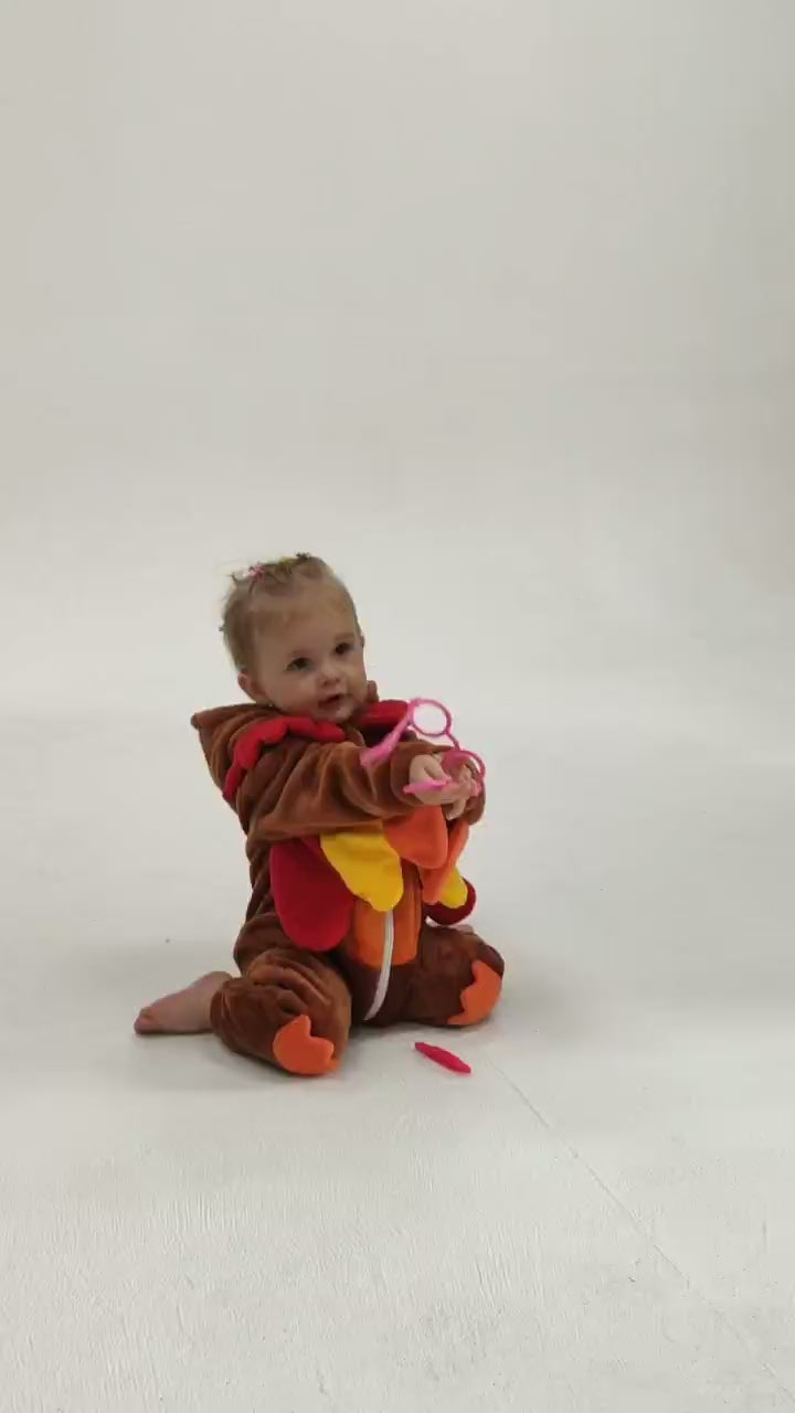 OLAOLA Baby's Turkey Animal Onesie Plush Soft Flannel Toddler Romper Warm Home Pajamas One-Piece Sleepwear